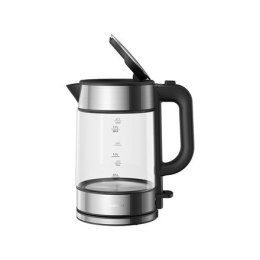 Szklany czajnik elektryczny Xiaomi EU Electric, 2200 W, 1,7 l, szkło, podstawa obrotowa 360°, czarny/stal nierdzewna