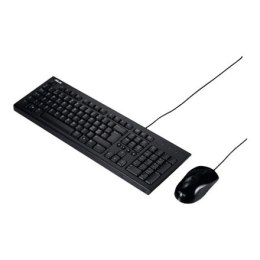 Zestaw klawiatury i myszy Asus U2000, przewodowy, zawiera mysz, EN, czarny