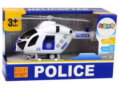 Helikopter Policyjny Biały Dźwięk Światła Śmigła Helikopter Policyjny Biały Dźwięk Światła Śmigła