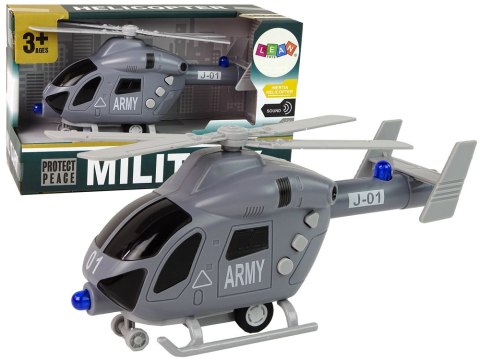 Helikopter Wojskowy Szary Dźwięk Światła Śmigła Helikopter Wojskowy Szary Dźwięk Światła Śmigła