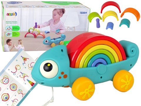 Edukacyjny Sorter Układanka Kameleon Na Kółkach Edukacyjny Sorter Układanka Kameleon Na Kółkach