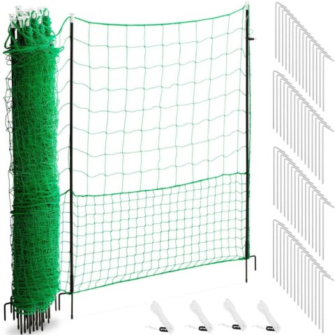 Siatka elektryzująca ogrodzenie ochronne hodowlane dla kur drobiu 1,25 x 50 m Siatka elektryzująca ogrodzenie ochronne hodowlane dla kur drobiu 1,25 x 50 m