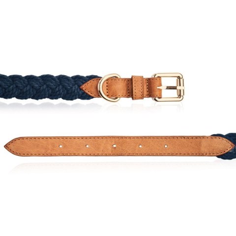 MODNA SKÓRZANA OBROŻA DLA PSA ROZM. S PETSOME PLECIONA 12P07S