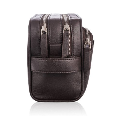 KOSMETYCZKA MĘSKA ZE SKÓRY NATURALNEJ BRØDRENE G-04 BRĄZOWA