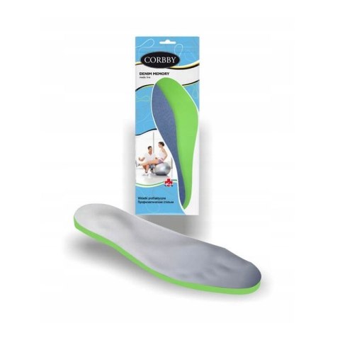 WKŁADKI DO BUTÓW DENIM MEMORY Z PAMIĘCIĄ KSZTAŁTU CORBBY r. 41-42