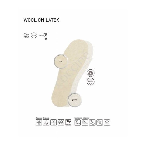 WKŁADKI COCCINE WOOL ON LATEX - WEŁNA NA LATEKSIE r.39 1032014 WKŁADKI COCCINE WOOL ON LATEX - WEŁNA NA LATEKSIE r.39 1032014