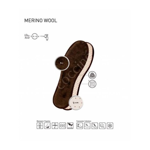 WKŁADKI DO BUTÓW MERINO WOOL COCCINE r.41 1032011