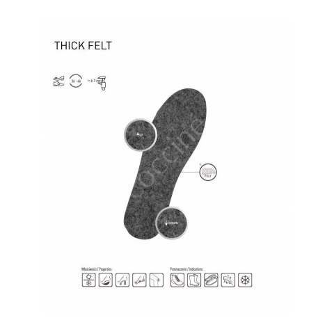 WKŁADKI DO BUTÓW OCIEPLAJĄCE GRUBY FILC COCCINE rozm 38