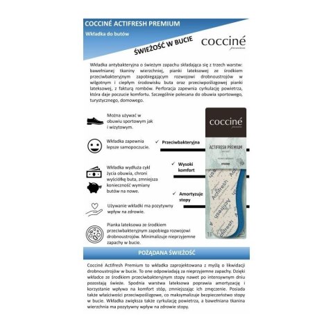 WKŁADKI ODŚWIEŻAJĄCE DO BUTÓW ACTIFRESH PREMIUM COCCINE r.37 103023 WKŁADKI ODŚWIEŻAJĄCE DO BUTÓW ACTIFRESH PREMIUM COCCINE r.37 103023