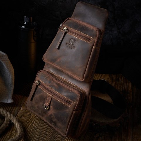 SKÓRZANY MŁODZIEŻOWY PLECAK VINTAGE PAOLO PERUZZI T-38-BR