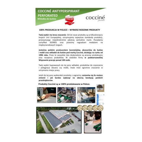 WKŁADKI DO BUTÓW PRZECIWPOTLIWE PERFOROWANE COCCINE r.41