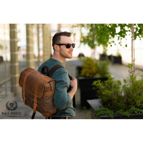 DUŻY MĘSKI PLECAK VINTAGE PAOLO PERUZZI T-29-BR