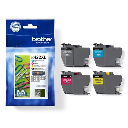 Brother LC422XLVALDR Ink Cartridge, Black, Cyan, Magenta, Yellow Brother LC422XLVALDR Ink Cartridge, Black, Cyan, Magenta, Yellow