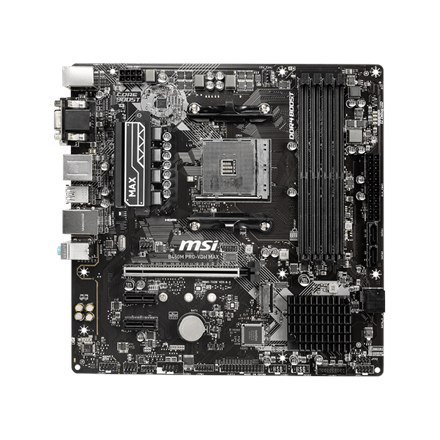 MSI B450M PRO-VDH MAX Processor family AMD, Processor socket AM4, DDR4 DIMM, Memory slots 4, Number of SATA connectors 4, Chipse