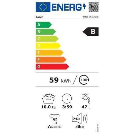 Pralka Bosch WAXH2KLOSN Seria 6 Klasa efektywności energetycznej B, Ładowanie od przodu, Pojemność prania 10 kg, 1600 obr./min, Pralka Bosch WAXH2KLOSN Seria 6 Klasa efektywności energetycznej B, Ładowanie od przodu, Pojemność prania 10 kg, 1600 obr./min,