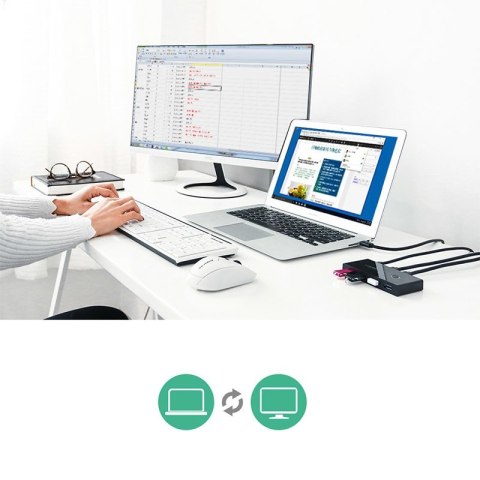 Switch box HUB przełącznik 4x USB 2.0 rozdzielacz USB na dwa komputery - czarny Switch box HUB przełącznik 4x USB 2.0 rozdzielacz USB na dwa komputery - czarny