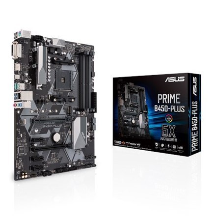 Asus PRIME B450-PLUS Rodzina procesorów AMD, Gniazdo procesora AM4, Gniazda pamięci 4, Chipset AMD B, ATX Asus PRIME B450-PLUS Rodzina procesorów AMD, Gniazdo procesora AM4, Gniazda pamięci 4, Chipset AMD B, ATX