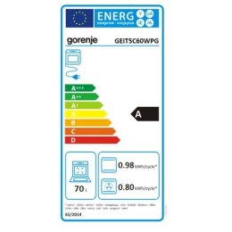 Gorenje Kuchenka GEIT5C60WPG Rodzaj płyty indukcyjna, Rodzaj piekarnika elektryczny, Biały, Szerokość 50 cm, Grillowanie, 70 L,