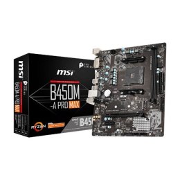 MSI B450M-A PRO MAX Processor family AMD, Processor socket AM4, DDR4 DIMM, Memory slots 2, Number of SATA connectors 4, Chipset