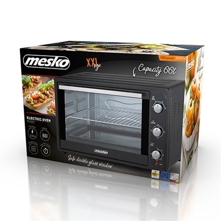 Mesko Piekarnik MS 6021 66 L, wolnostojący, 3000 W, czarny Mesko Piekarnik MS 6021 66 L, wolnostojący, 3000 W, czarny