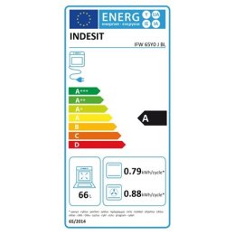 INDESIT Piekarnik IFW 65Y0 J BL 66 L, Wielofunkcyjny, Ręczny, Sterowanie mechaniczne, Wysokość 60 cm, Szerokość 60 cm, Czarny