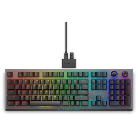 Bezprzewodowa klawiatura do gier Dell Alienware Tri-Mode AW920K, oświetlenie LED RGB, USA, bezprzewodowa, ciemna strona księżyca Bezprzewodowa klawiatura do gier Dell Alienware Tri-Mode AW920K, oświetlenie LED RGB, USA, bezprzewodowa, ciemna strona księżyca