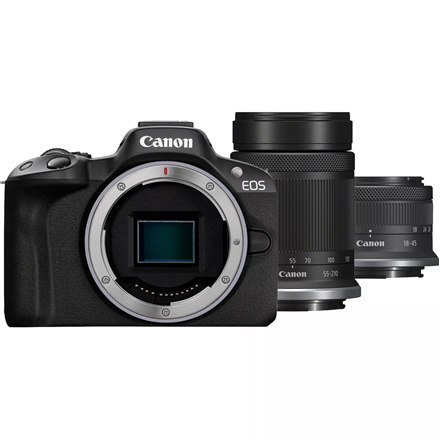 Canon EOS R50 + RF-S 18-45mm F4.5-6.3 IS STM + RF-S 55-210mm F5-7.1 IS STM (SIP) Megapiksel 24,2 MP, Stabilizator obrazu, ISO 32 Canon EOS R50 + RF-S 18-45mm F4.5-6.3 IS STM + RF-S 55-210mm F5-7.1 IS STM (SIP) Megapiksel 24,2 MP, Stabilizator obrazu, ISO 32