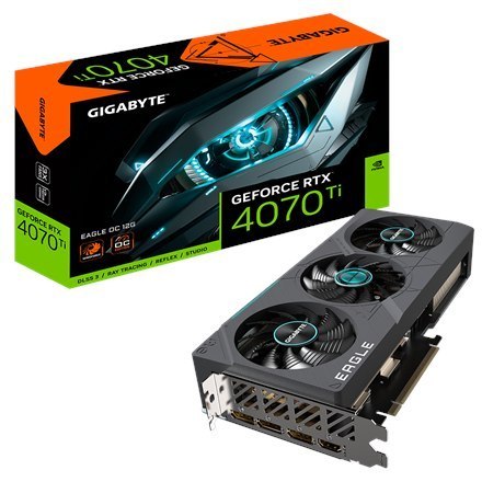 Gigabyte GV-N407TEAGLE OC-12GD 2.0 NVIDIA, 12 GB, GeForce RTX 4070 Ti, GDDR6X, PCI-E 4.0, ilość portów HDMI 1, taktowanie pamięc Gigabyte GV-N407TEAGLE OC-12GD 2.0 NVIDIA, 12 GB, GeForce RTX 4070 Ti, GDDR6X, PCI-E 4.0, ilość portów HDMI 1, taktowanie pamięc