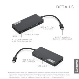 Lenovo USB-C 7-in-1 Hub USB, porty USB 3.0 (3.1 Gen 1) ilość 2, porty USB 2.0 ilość 1, porty HDMI ilość 1
