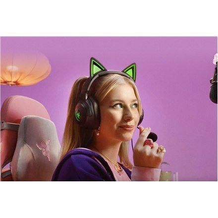 Mikrofon Razer Headset Kraken Kitty V2, czarny, przewodowy, nauszny, z redukcją szumów Mikrofon Razer Headset Kraken Kitty V2, czarny, przewodowy, nauszny, z redukcją szumów
