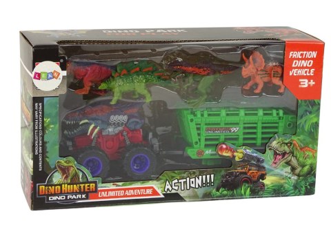 Pojazd z Motywem Dinozaura Przyczepa 4 Sztuki Dinozaurów Pojazd z Motywem Dinozaura Przyczepa 4 Sztuki Dinozaurów