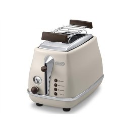 Toster Delonghi CTOV 2103.BG Beigi, Stal nierdzewna, 900 W, Liczba miejsc 2, W zestawie podgrzewacz do bułek