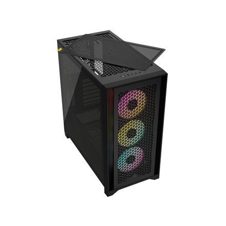 Obudowa PC Corsair Tempered Glass iCUE 4000D RGB AIRFLOW Okno boczne, Czarny, Mid-Tower, Zasilacz w zestawie Nie Obudowa PC Corsair Tempered Glass iCUE 4000D RGB AIRFLOW Okno boczne, Czarny, Mid-Tower, Zasilacz w zestawie Nie