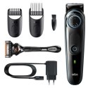 Braun Beard Trimmer BT3340 Bezprzewodowy i przewodowy, Czas pracy (max) 80 min, Ilość stopni długości 39, NiMH, Czarny/Niebieski