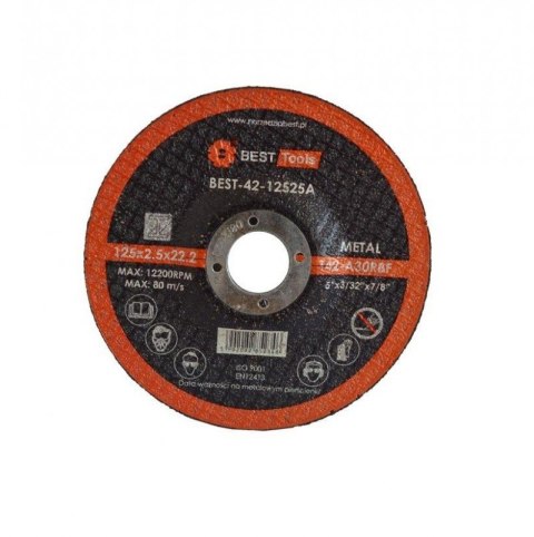 TARCZA FLEX 42 125x2,5x22,2 A30 RBF BEST TOOLS TARCZA FLEX 42 125x2,5x22,2 A30 RBF BEST TOOLS