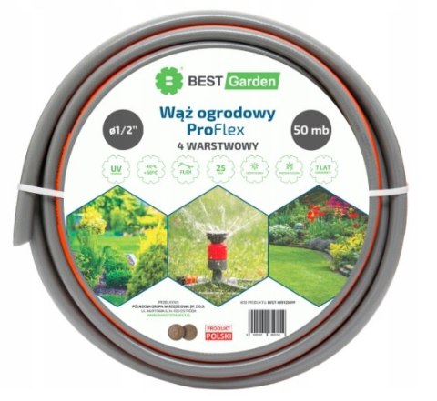 WĄŻ OGRODOWY 1/2" 50m PRO FLEX BEST GARDEN WĄŻ OGRODOWY 1/2" 50m PRO FLEX BEST GARDEN