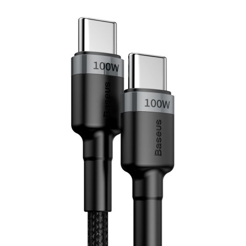 Cafule nylonowy kabel przewód USB-C Power Delivery 2.0 100W 20V 5A 2m szary Cafule nylonowy kabel przewód USB-C Power Delivery 2.0 100W 20V 5A 2m szary