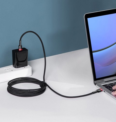 Cafule nylonowy kabel przewód USB-C Power Delivery 2.0 100W 20V 5A 2m szary Cafule nylonowy kabel przewód USB-C Power Delivery 2.0 100W 20V 5A 2m szary