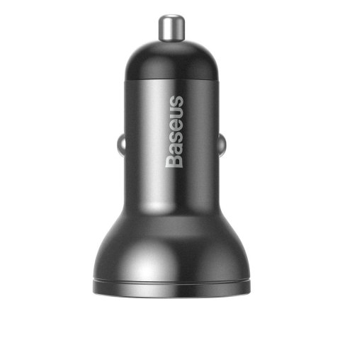 Ładowarka samochodowa 2x USB 4.8A 24W z wyświetlaczem LCD szary Ładowarka samochodowa 2x USB 4.8A 24W z wyświetlaczem LCD szary