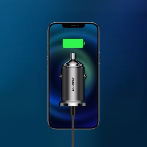 Szybka ładowarka samochodowa USB-C USB 45W 5A PD QC 3.0 AFC SCP szary Szybka ładowarka samochodowa USB-C USB 45W 5A PD QC 3.0 AFC SCP szary