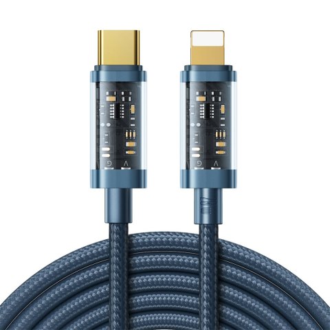 Kabel przewód w oplocie do iPhone USB-C - Lightning PD 20W 2m niebieski Kabel przewód w oplocie do iPhone USB-C - Lightning PD 20W 2m niebieski