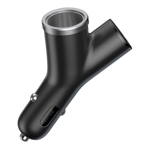 Ładowarka samochodowa Y-Type 2x USB + gniazdo zapalniczki 3.4A czarny Ładowarka samochodowa Y-Type 2x USB + gniazdo zapalniczki 3.4A czarny