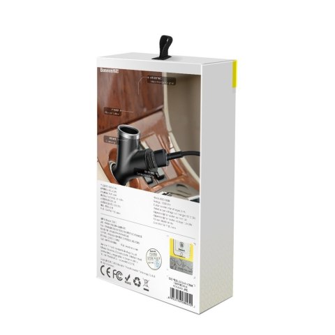 Ładowarka samochodowa Y-Type 2x USB + gniazdo zapalniczki 3.4A czarny Ładowarka samochodowa Y-Type 2x USB + gniazdo zapalniczki 3.4A czarny