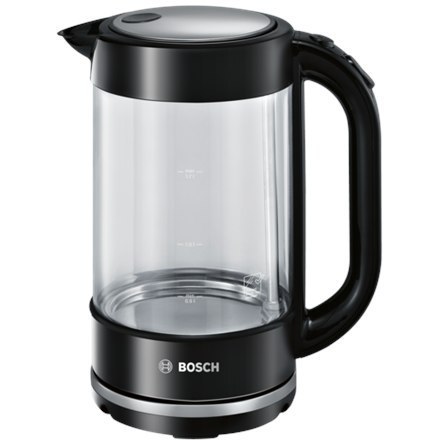 Bosch Czajnik TWK70B03 elektryczny, 2400 W, 1,7 L, szkło/stal nierdzewna, przezroczysty, podstawa obrotowa 360 Bosch Czajnik TWK70B03 elektryczny, 2400 W, 1,7 L, szkło/stal nierdzewna, przezroczysty, podstawa obrotowa 360