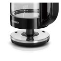 Bosch Czajnik TWK70B03 elektryczny, 2400 W, 1,7 L, szkło/stal nierdzewna, przezroczysty, podstawa obrotowa 360