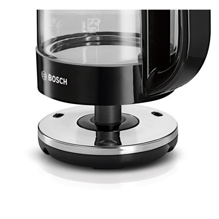 Bosch Czajnik TWK70B03 elektryczny, 2400 W, 1,7 L, szkło/stal nierdzewna, przezroczysty, podstawa obrotowa 360 Bosch Czajnik TWK70B03 elektryczny, 2400 W, 1,7 L, szkło/stal nierdzewna, przezroczysty, podstawa obrotowa 360