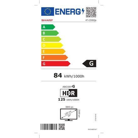 Sharp 50EQ3EA 50" (126cm) Quantum Dot 4K Ultra HD Smart Android TV, Dolby Vision, Dolby Atmos, głośniki Harman/Kardon, czarny Sharp 50EQ3EA 50" (126cm) Quantum Dot 4K Ultra HD Smart Android TV, Dolby Vision, Dolby Atmos, głośniki Harman/Kardon, czarny