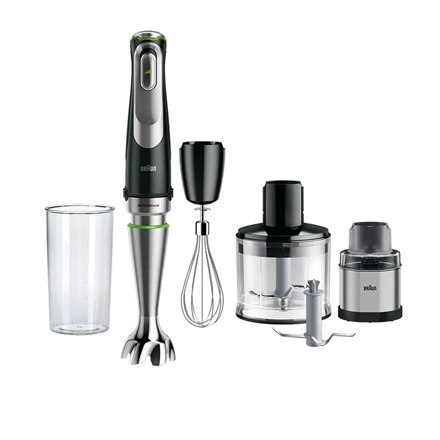Blender ręczny Braun MQ9138XI MultiQuick 9 1200 W, ilość prędkości 3, rozdrabniacz, kruszenie lodu, czarny/stal nierdzewna