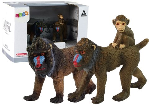 Zestaw 2 Figurek Mandryl z Młodym Mandryle Figurka Małpa Zestaw 2 Figurek Mandryl z Młodym Mandryle Figurka Małpa