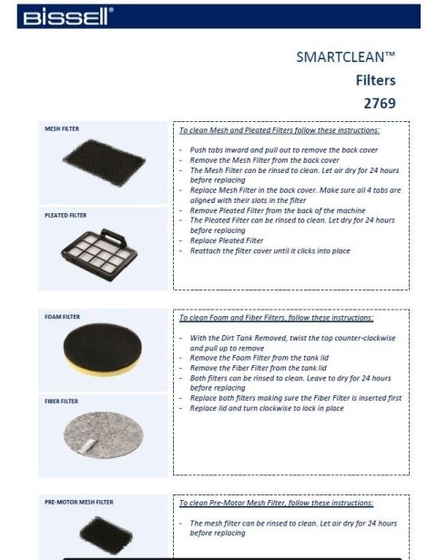 Bissell SmartClean Filters 5 pc(s) Bissell SmartClean Filters 5 pc(s)